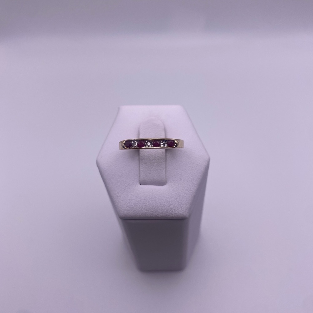 10k Yellow Gold Ruby And Diamonds Ring - image 1